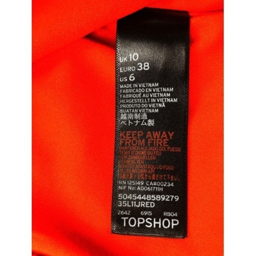 Topshop Tomato Red Lace Spaghetti Strap Bodycon Cocktail Dress Size 6 - Picture 6 of 7